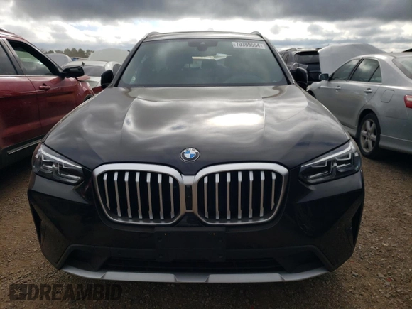 2023 BMW X3 xDrive30i with VIN 5UX53DP00P9S48442, listed as a Copart auction lot 70309554 with 0 mi miles and Salvage Title. Bid and sale history available at carsss.com. Image 5.