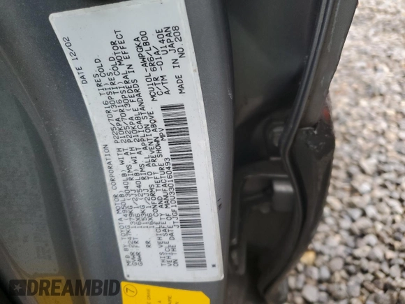 2003 Lexus RX 300 with VIN JTJGF10U330160493, listed as a Copart auction lot 80071974 with 0 mi miles and Salvage Title. Bid and sale history available at carsss.com. Image 15.