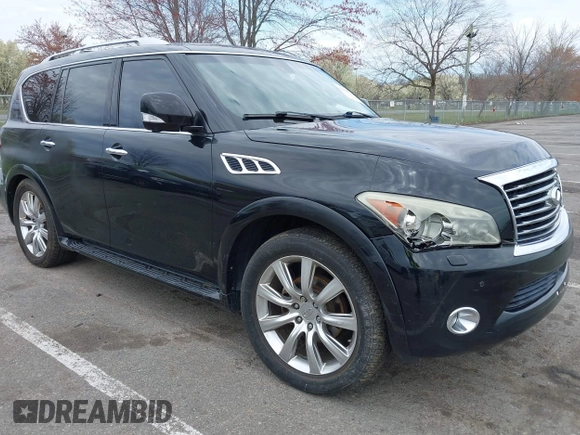 2012 Infiniti QX56 7-passenger z VIN JN8AZ2NEXC9020609, wystawiony jako IAAI lot #42026235 z przebiegiem 168 109 mil mil oraz . Historia ofert i sprzedaży dostępna na DreamBid. Obrazek 1.
