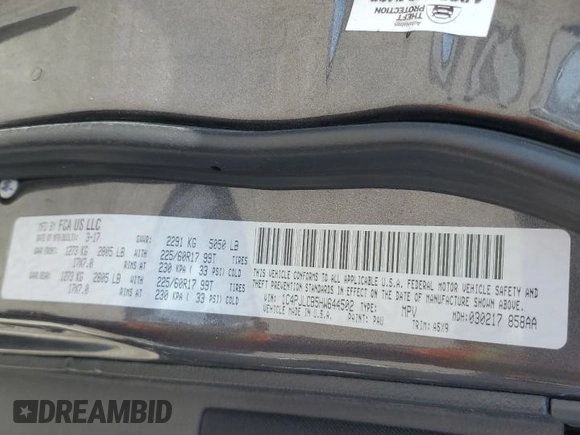 2017 Jeep Cherokee Latitude с VIN 1C4PJLCB5HW644502, выставлен на аукционе Copart как лот 60356045 с пробегом 63 156 миль миль и Списание • Salvage title. История ставок и продаж доступна на DreamBid. Изображение 13.