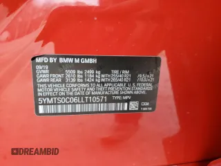 2020 BMW X3 M Competition with VIN 5YMTS0C06LLT10571, listed as a Copart auction lot 78605404 with 0 mi miles and Salvage Title. Bid and sale history available at carsss.com. Image 15.