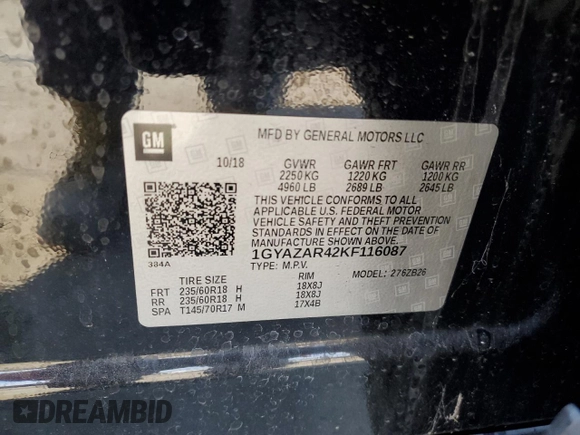 2019 Cadillac XT4 FWD Luxury z VIN 1GYAZAR42KF116087, wystawiony jako Copart lot #50231165 z przebiegiem 69 091 mil mil oraz Szkoda całkowita • Salvage title. Historia ofert i sprzedaży dostępna na DreamBid. Obrazek 13.
