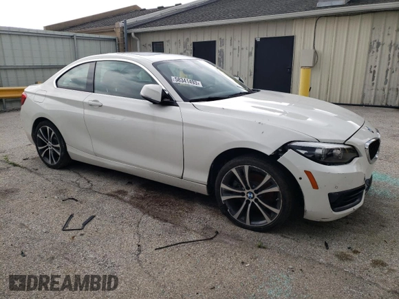 2018 BMW 2 Series 230i with VIN WBA2J1C52JVD09153, listed as a Copart auction lot 58341493 with 36,163 mi miles. Bid and sale history available at carsss.com. Image 4.