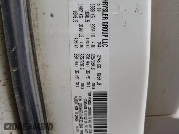 2010 Dodge Grand Caravan SXT with VIN 2D4RN5D11AR331804, listed as a Copart auction lot 73735873 with 183,923 mi miles and Salvage Title. Bid and sale history available at DreamBid. Image 14.