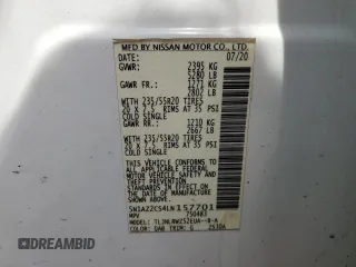2020 Nissan Murano SL z VIN 5N1AZ2CS4LN157701, wystawiony jako Copart lot #56327005 z przebiegiem 63 611 mil mil oraz Szkoda całkowita • Salvage title. Historia ofert i sprzedaży dostępna na DreamBid. Obrazek 13.