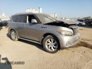 2012 Infiniti QX56 8-passenger with VIN JN8AZ2ND8C9715162, listed as a Copart auction lot 71669624 with 0 mi miles and Salvage Title. Bid and sale history available at carsss.com. Image 4.