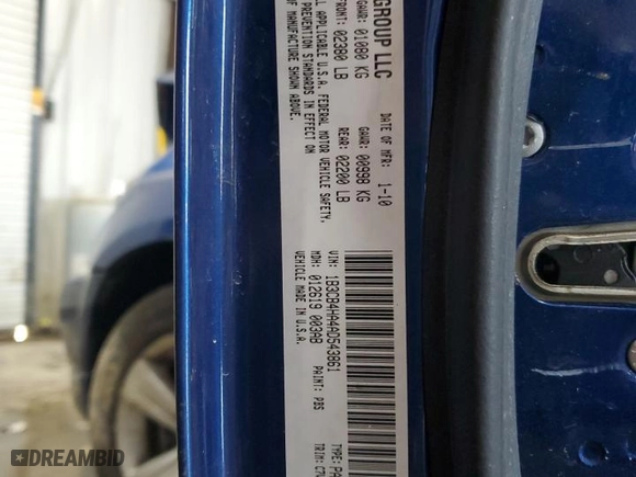 2010 Dodge Caliber SXT with VIN 1B3CB4HA4AD543861, listed as a Copart auction lot 48428805 with 0 mi miles and Salvage Title. Bid and sale history available at carsss.com. Image 15.