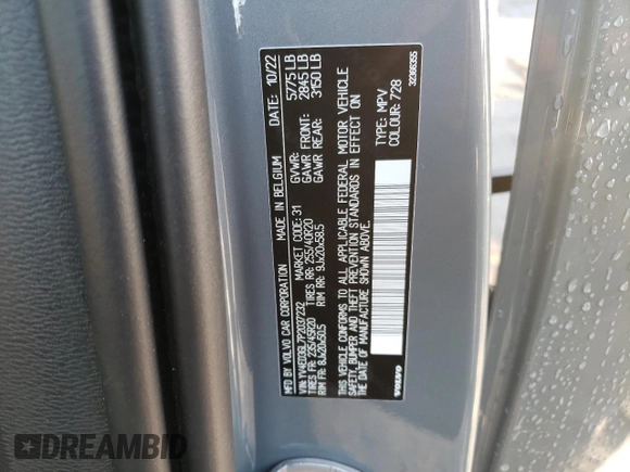 2023 Volvo C40 Plus z VIN YV4ED3GL7P2037232, wystawiony jako Copart lot #37546553 z przebiegiem 1 872 mil mil oraz . Historia ofert i sprzedaży dostępna na DreamBid. Obrazek 15.