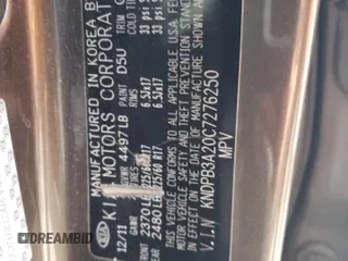 2012 Kia Sportage LX with VIN KNDPB3A20C7276250, listed as a Copart auction lot 61804995 with 112,303 mi miles and Salvage title. Bid and sale history available at DreamBid. Image 14.