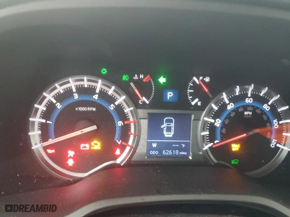 2019 Toyota 4Runner SR5 with VIN JTEBU5JR8K5610916, listed as a Copart auction lot 80855784 with 62,618 mi miles and Salvage Title. Bid and sale history available at carsss.com. Image 9.