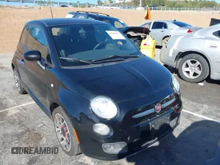 2015 FIAT 500 Sport with VIN 3C3CFFBR4FT607836, listed as a IAAI auction lot 41804946 with 66,965 mi miles. Bid and sale history available at carsss.com. Image 1.