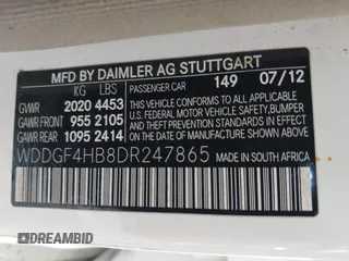 2013 Mercedes-Benz C-Class C 250 Sport with VIN WDDGF4HB8DR247865, listed as a IAAI auction lot 41961528 with 146,520 mi miles. Bid and sale history available at carsss.com. Image 9.