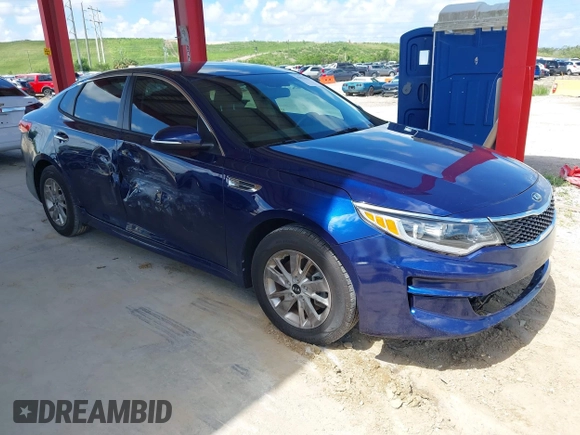 2018 Kia Optima LX with VIN 5XXGT4L38JG234793, listed as a IAAI auction lot 42526098 with 142,034 mi miles and . Bid and sale history available at DreamBid. Image 1.