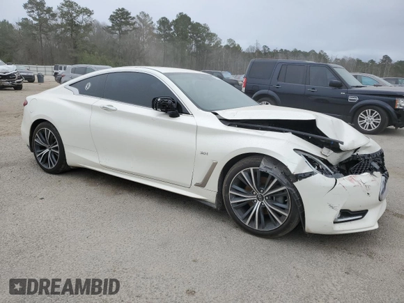 2020 Infiniti Q60 Luxe with VIN JN1EV7EK0LM340405, listed as a Copart auction lot 47387225 with 88,219 mi miles and Salvage title. Bid and sale history available at DreamBid. Image 4.