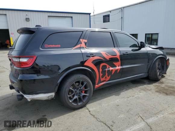 2021 Dodge Durango SRT Hellcat with VIN 1C4SDJH98MC689327, listed as a Copart auction lot 52169015 with 53,009 mi miles and Salvage title. Bid and sale history available at DreamBid. Image 3.