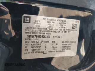 2013 Chevrolet Tahoe LS with VIN 1GNSCAE06DR263469, listed as a IAAI auction lot 42245636 with 240,506 mi miles and . Bid and sale history available at DreamBid. Image 9.