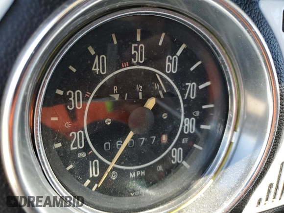 1969 Volkswagen Beetle with VIN 1191032049, listed as a Copart auction lot 55768275 with 6,077 mi miles and Salvage Title. Bid and sale history available at DreamBid. Image 9.
