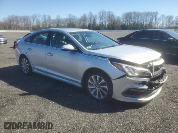 2015 Hyundai Sonata Sport with VIN 5NPE34AF5FH055238, listed as a Copart auction lot 49506805 with 82,312 mi miles and Salvage title. Bid and sale history available at DreamBid. Image 4.