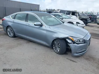 2016 Hyundai Genesis 3.8L with VIN KMHGN4JE3GU132363, listed as a IAAI auction lot 41551013 with 167,739 mi miles. Bid and sale history available at carsss.com. Image 1.