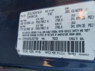 2003 Dodge Ram 1500 ST with VIN 1D7HA16K03J527782, listed as a IAAI auction lot 41842055 with 288,803 mi miles. Bid and sale history available at carsss.com. Image 9.
