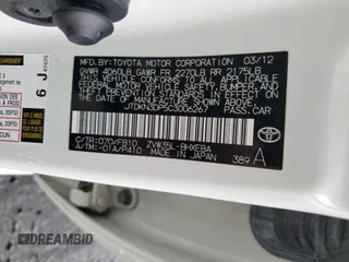 2012 Toyota Prius с VIN JTDKN3DP5C3006267, выставлен на аукционе Copart как лот 62337685 с пробегом 202 595 миль миль и Чистый • Clean title. История ставок и продаж доступна на DreamBid. Изображение 12.