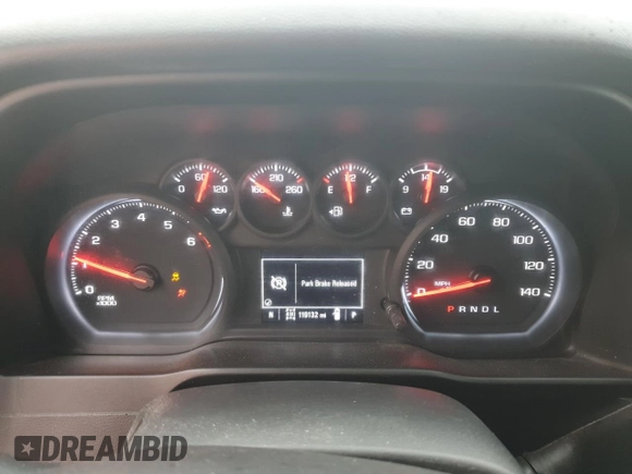 2021 Chevrolet Silverado 1500 Custom Trail Boss with VIN 1GCPYCEF1MZ339213, listed as a Copart auction lot 43138235 with 119,132 mi miles and Salvage Title. Bid and sale history available at DreamBid. Image 9.