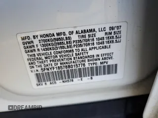 2008 Honda Pilot EX-L with VIN 5FNYF18578B015776, listed as a Copart auction lot 46199664 with 200,954 mi miles and Salvage Title. Bid and sale history available at carsss.com. Image 12.