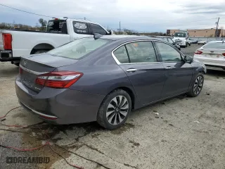 2017 Honda Accord Hybrid EX-L with VIN JHMCR6F57HC001485, listed as a Copart auction lot 52585175 with 134,586 mi miles and Salvage Title. Bid and sale history available at carsss.com. Image 3.