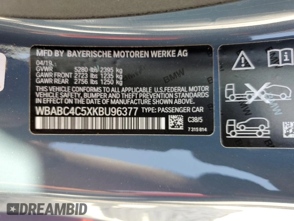 2019 BMW 8 Series M850i xDrive with VIN WBABC4C5XKBU96377, listed as a Copart auction lot 78427404 with 996 mi miles and Non Repairable. Bid and sale history available at carsss.com. Image 13.