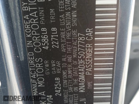2015 Kia Optima Hybrid with VIN KNAGM4AD3F5077787, listed as a Copart auction lot 72204394 with 87,094 mi miles and Salvage Title. Bid and sale history available at carsss.com. Image 12.