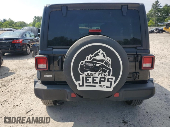 2020 Jeep Wrangler Unlimited Sport Altitude with VIN 1C4HJXDG2LW323502, listed as a Copart auction lot 59716595 with 47,296 mi miles and Salvage title. Bid and sale history available at DreamBid. Image 6.