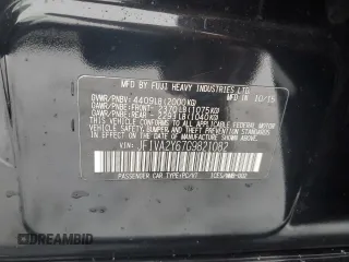 2016 Subaru WRX STI Limited с VIN JF1VA2Y67G9821082, выставлен на аукционе Copart как лот 39190584 с пробегом Не указан миль и Списание • Salvage title. История ставок и продаж доступна на DreamBid. Изображение 12.