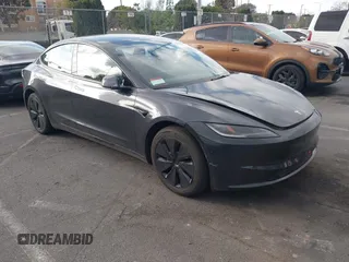2024 Tesla Model 3 with VIN 5YJ3E1EA6RF726515, listed as a IAAI auction lot 41544085 with 4,591 mi miles. Bid and sale history available at carsss.com. Image 1.