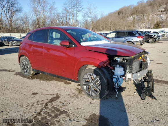 2023 Hyundai Kona Electric SEL with VIN KM8K33AG3PU190503, listed as a Copart auction lot 46178565 with 12,361 mi miles and Non Repairable. Bid and sale history available at carsss.com. Image 4.