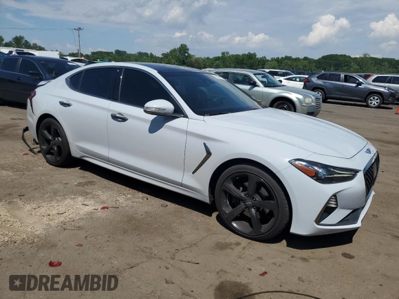 2019 Genesis G70 Advanced with VIN KMTG44LA9KU019674, listed as a Copart auction lot 63004515 with 60,493 mi miles and Salvage title. Bid and sale history available at DreamBid. Image 4.
