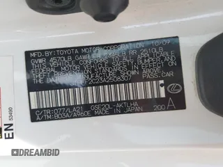2010 Lexus IS 250 C with VIN JTHFF2C23A2508307, listed as a Copart auction lot 58031435 with 75,331 mi miles and Salvage title. Bid and sale history available at DreamBid. Image 12.