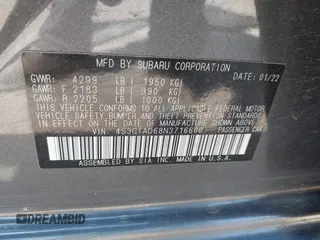 2022 Subaru Impreza Premium с VIN 4S3GTAD68N3716600, выставлен на аукционе IAAI как лот 42223741 с пробегом 34 094 миль миль и . История ставок и продаж доступна на DreamBid. Изображение 9.