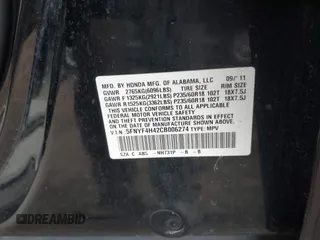 2012 Honda Pilot EX with VIN 5FNYF4H42CB006274, listed as a IAAI auction lot 41862992 with 176,315 mi miles. Bid and sale history available at carsss.com. Image 9.