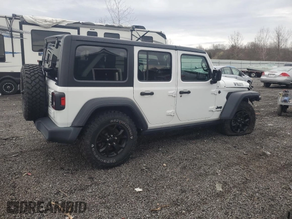 2021 Jeep Wrangler Unlimited Willys with VIN 1C4HJXDN9MW509795, listed as a Copart auction lot 51667375 with 53,473 mi miles and Salvage Title. Bid and sale history available at DreamBid. Image 3.