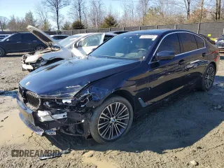 2020 BMW 5 Series 530e with VIN WBAJA9C00LB399824, listed as a Copart auction lot 45011365 with 52,678 mi miles and Salvage Title. Bid and sale history available at carsss.com. Image 1.