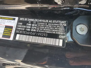 2006 Mercedes-Benz CLK-Class 3.5L with VIN WDBTK56H56F199293, listed as a Copart auction lot 72627464 with 32,017 mi miles and Salvage Title. Bid and sale history available at carsss.com. Image 14.