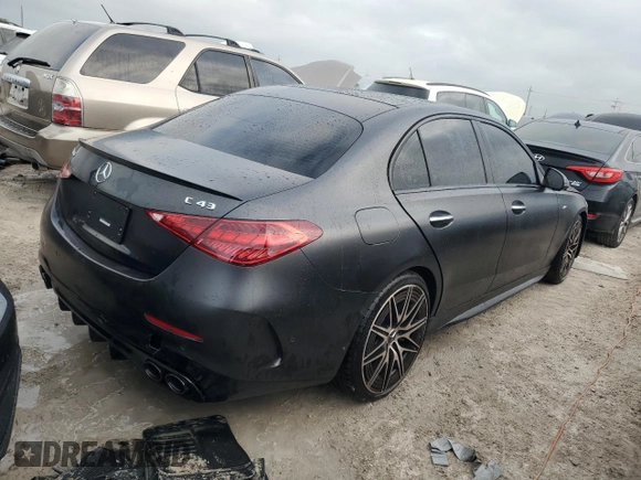 2024 Mercedes-Benz C 43 AMG with VIN W1KAF8HB5RR194188, listed as a Copart auction lot 77616334 with Not provided miles and Non repairable. Bid and sale history available at DreamBid. Image 3.