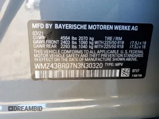 2022 MINI Countryman Cooper with VIN WMZ43BR07N3N30320, listed as a Copart auction lot 46315235 with Not provided miles and Salvage title. Bid and sale history available at DreamBid. Image 13.