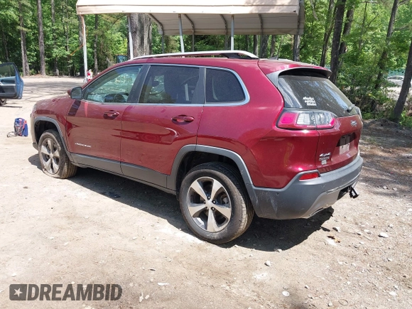 2020 Jeep Cherokee Limited with VIN 1C4PJMDN8LD602361, listed as a IAAI auction lot 42297391 with 34,170 mi miles and . Bid and sale history available at DreamBid. Image 3.