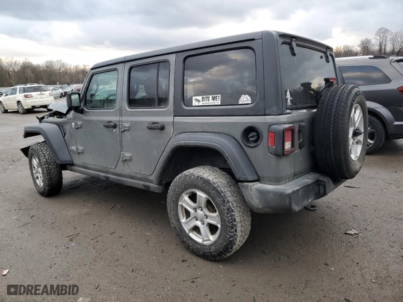 2018 Jeep Wrangler Unlimited Sport S with VIN 1C4HJXDG0JW292148, listed as a Copart auction lot 46606455 with 82,379 mi miles and Salvage Title. Bid and sale history available at carsss.com. Image 2.