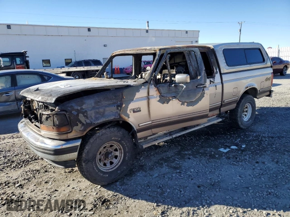 1993 Ford F-150 with VIN 1FTEX14NXPKA30599, listed as a Copart auction lot 84305744 with 0 mi miles and Salvage Title. Bid and sale history available at carsss.com. Image 1.