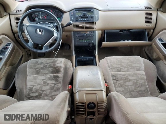 2005 Honda Pilot EX with VIN 2HKYF184X5H568118, listed as a Copart auction lot 50090105 with 206,952 mi miles and Salvage Title. Bid and sale history available at carsss.com. Image 8.