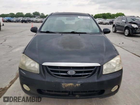 2005 Kia Spectra LX with VIN KNAFE121255179334, listed as a Copart auction lot 53144295 with 147,989 mi miles and Clean Title. Bid and sale history available at carsss.com. Image 5.