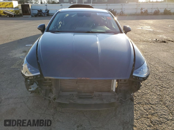 2022 Hyundai Sonata Hybrid Blue with VIN KMHL24JJ8NA040815, listed as a Copart auction lot 44653955 with 92,090 mi miles and Salvage Title. Bid and sale history available at carsss.com. Image 5.