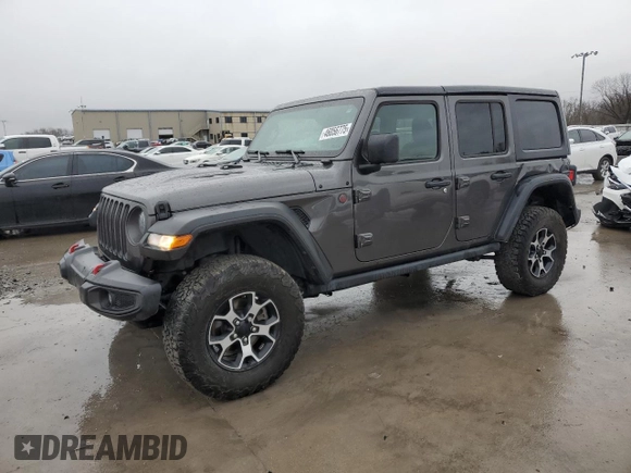 2023 Jeep Wrangler Rubicon with VIN 1C4HJXFN6PW509741, listed as a Copart auction lot 46056775 with 21,755 mi miles and Salvage title. Bid and sale history available at DreamBid. Image 1.